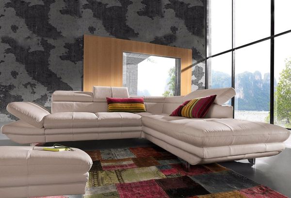 COTTA Polstergarnitur Enterprise L-Form, (Set), Set bestehend aus: Ecksofa mit Arm- & Kopfteilverstellung & Hocker