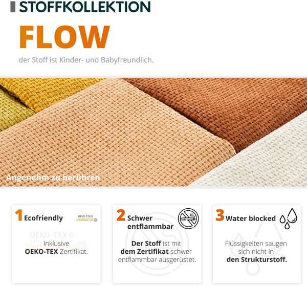 Ecksofa Boston LCP mit 2 Bettkästen und Schlaffunktion (Farbe: Flow 21, Seite: Links LCP+2R+1P(65)) Bild 7