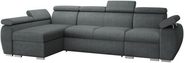 Ecksofa Boston LCP mit 2 Bettkästen und Schlaffunktion (Farbe: Flow 21, Seite: Links LCP+2R+1P(65))