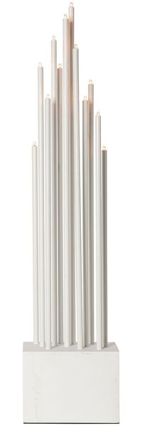 Kerzenleuchter -Buzz', 12-flammig, weiß, Metall, Holz, 60cm