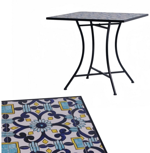 Outdoortisch Mosaiktisch Gartentisch Bistrotisch Tisch 77x77xH70cm
