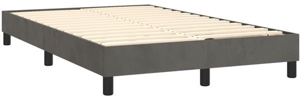 vidaXL Boxspringbett mit Matratze Dunkelgrau 120x200 cm Samt, Härtegrad: H2 [3141174] Bild 4