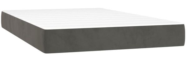 vidaXL Boxspringbett mit Matratze Dunkelgrau 120x200 cm Samt, Härtegrad: H2 [3141174] Bild 5
