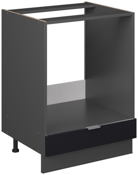 Herdumbauschrank Fame-Line Schwarz gestreift 60 cm ohne Arbeitsplatte Vicco