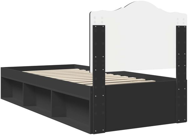 vidaXL Bettrahmen Schwarz 75 x 190 cm Massives Kiefernholz 3413372 Bild 9