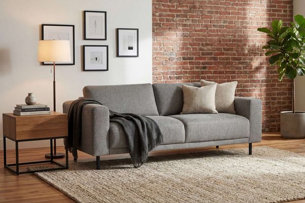 Home affaire 3-Sitzer Sveeva, B. 214 cm, schwarze Metallfüße, langlebiger Webstoff, mit Wellenunterfederung, viele Farben