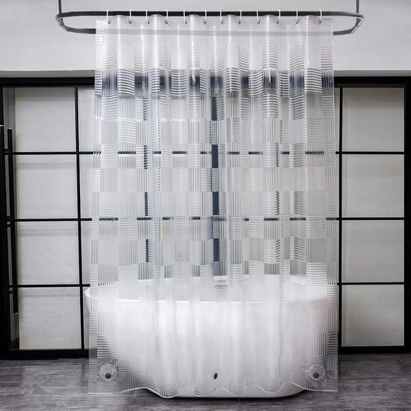 Transparenter Duschvorhang 180x180cm 3D Muster Anti-Schimmel Wasserdicht