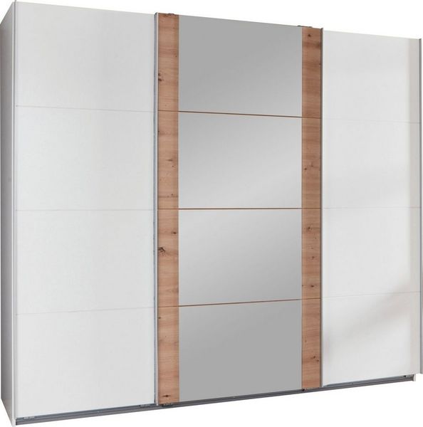 Schwebetürenschrank Bern Kleiderschrank Ausführung Weiß / Artisan Eiche