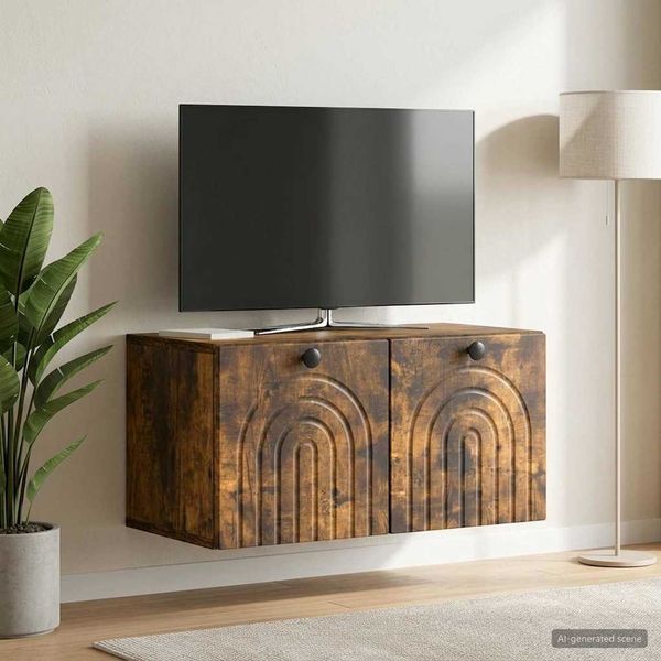 vidaXL Wandmontierter TV-Schrank Geräucherte Eiche 59,5 x 31 x 30 cm 898200