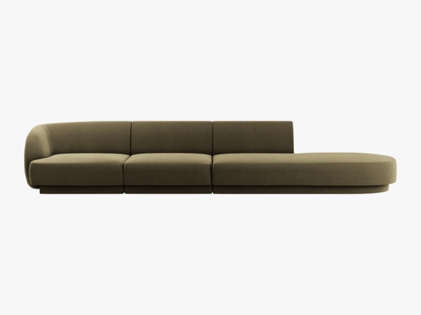 Micadoni Sofa Miley 4-Sitzer Rechts Samt Bluvel Grün