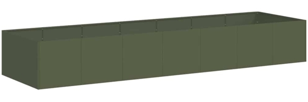 vidaXL Pflanzgefäß Olivgrün 280x80x40 cm Stahl 860762
