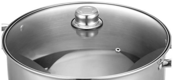 Ribelli Kochtopf Kochtopf Edelstahl, Suppentopf mit Glasdeckel & Kaltgriffen für Küche, 20L