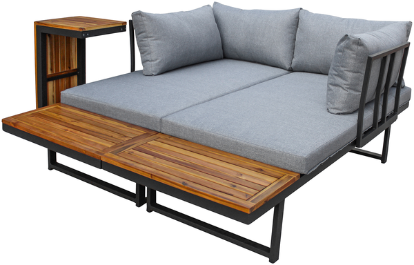 LC Garden 'Sungardo' Gartenlounge-Set, 3-tlg. mit Auflagen, individuell stellbar, Aluminium anthrazit/braun, 70x35x41 cm Bild 5