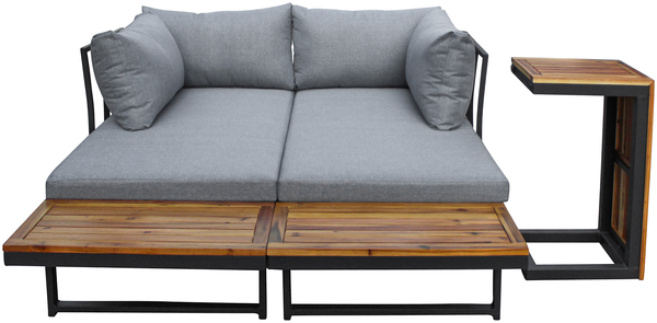 LC Garden 'Sungardo' Gartenlounge-Set, 3-tlg. mit Auflagen, individuell stellbar, Aluminium anthrazit/braun, 70x35x41 cm Bild 8
