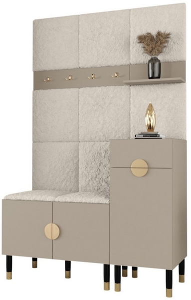 ABIKS MÖBEL Kompaktgarderobe PALERMO Set 5 Garderobe mit gepolsterten Paneelen, Industriell Design Bild 5