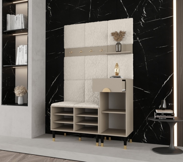 ABIKS MÖBEL Kompaktgarderobe PALERMO Set 5 Garderobe mit gepolsterten Paneelen, Industriell Design Bild 2