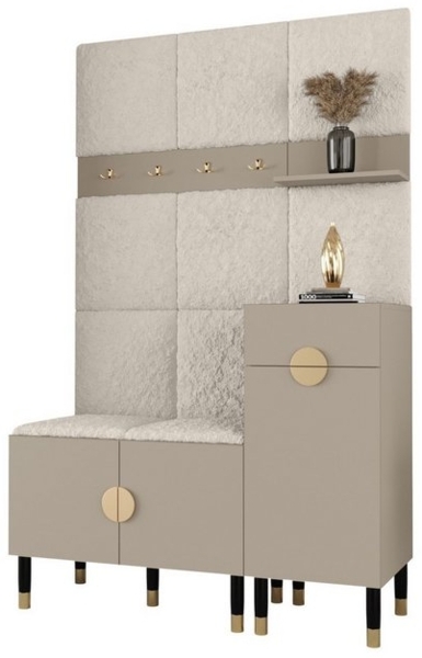 ABIKS MÖBEL Kompaktgarderobe PALERMO Set 5 Garderobe mit gepolsterten Paneelen, Industriell Design Bild 4