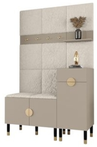 ABIKS MÖBEL Kompaktgarderobe PALERMO Set 5 Garderobe mit gepolsterten Paneelen, Industriell Design Bild 6