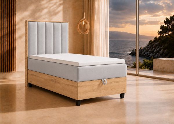 Best for Home Boxspringbett Einzelbett Trinity K-10 mit Bettkasten & Komfort Topper T30 (Bett, Polsterbett mit Stauraum, Jugendbett, Kinderbett versch. Größen, 4-St, 70x200 80x200 90x200 100x200 cm), Verschiedene Liefermöglichkeiten, TOP Preis-Leistung...