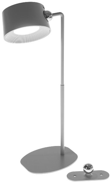 Werner Voß LED Akku Tischlampe Wandlampe kabellos Grau