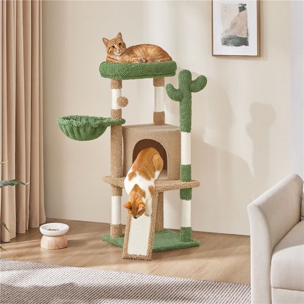 Yaheetech Kratzbaum 106,5 cm (H), Stabiler Katzenbaum Kletterbaum Katzenmöbel für kleine/mittlere Katzen