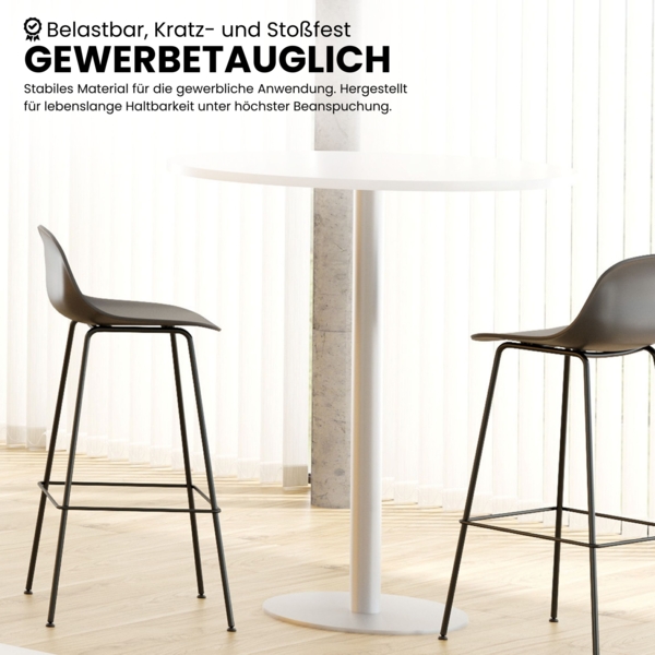 bümö Stehtisch Büro, Bistrotisch eckig 80 x 80 cm - Bartisch Asteiche, Stehtisch Holz-Platte, Säule aus Metall in silber, Buffettisch, Säulentisch, Partytisch, Thekentisch, Hochtisch, Barmöbel, STH88-R-S Bild 5