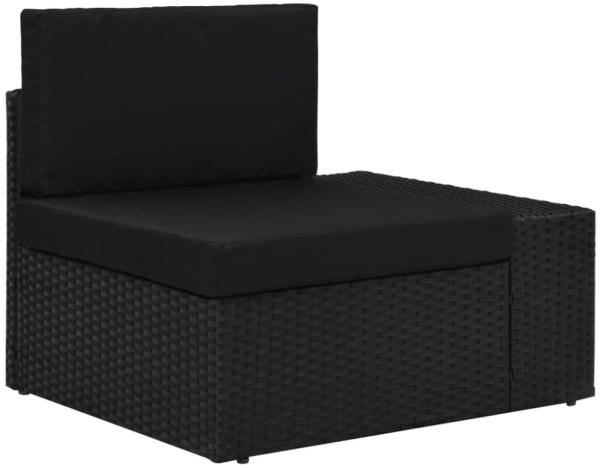 vidaXL Modulares Sofa-Eckteil mit Armlehne (links) Poly Rattan Schwarz 49499