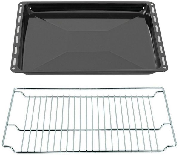 ICQN Backblech 455 x 375 mm, Emailliertmitgitter, (2-St), Backbleche & -Gitter Set, 3 cm Tief, Kratzfest & Rostfrei