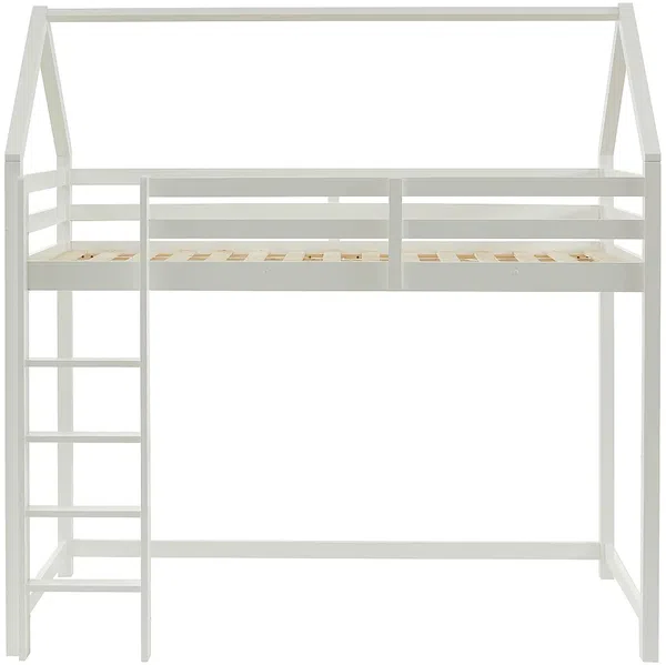 Vente-unique - TARZIA Bett Holz, Platte Weiß - B 96,5 cm x H 200,5 cm x L 197,5 cm Bild 3