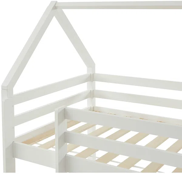 Vente-unique - TARZIA Bett Holz, Platte Weiß - B 96,5 cm x H 200,5 cm x L 197,5 cm Bild 4