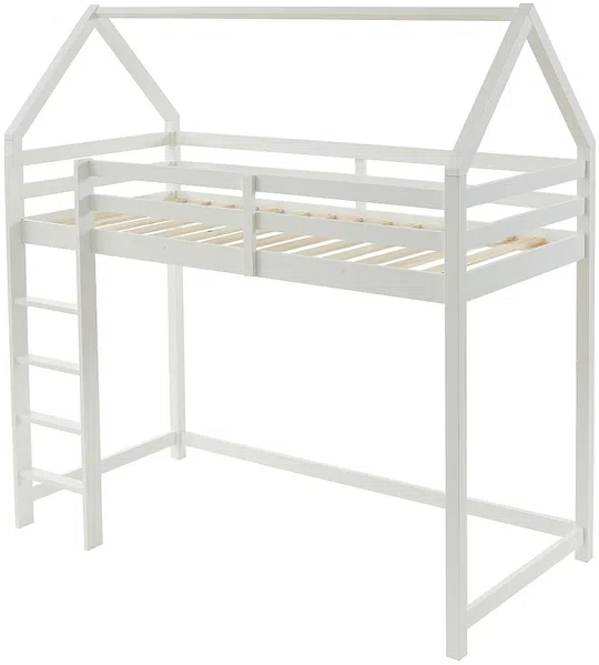 Vente-unique - TARZIA Bett Holz, Platte Weiß - B 96,5 cm x H 200,5 cm x L 197,5 cm Bild 2