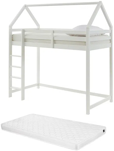 Vente-unique - TARZIA Bett Holz, Platte Weiß - B 96,5 cm x H 200,5 cm x L 197,5 cm Bild 6
