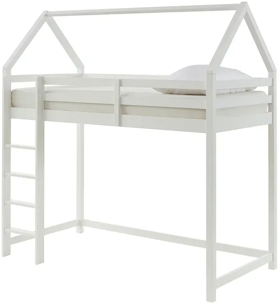 Vente-unique - TARZIA Bett Holz, Platte Weiß - B 96,5 cm x H 200,5 cm x L 197,5 cm