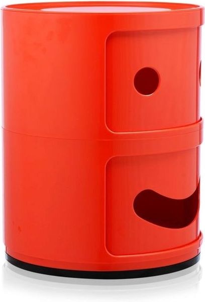 Kartell Componibili Container lächelnd, Kunststoff, Rot, 32 x 32 x 40 cm