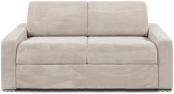 Vente-unique - CALITO Sofa SamtStoff Beige - B 223 cm95 cm x H 99 cm x L 194 cm