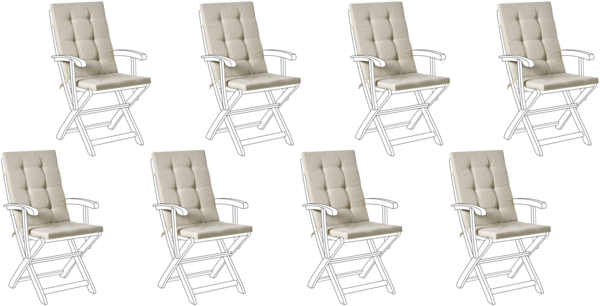 Sitzauflagen 8er Set MAUI PREMIUM Taupe