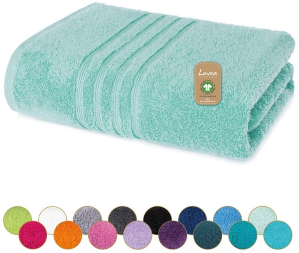 Lavea Badetuch Bali Duschtuch 100x150 cm Duschtuch 70x140 cm, Weiches Bio-Baumwollfrottee (1-St), pflegeleicht, GOTS-zertifiziert, extra saugstark mit 500g/m²