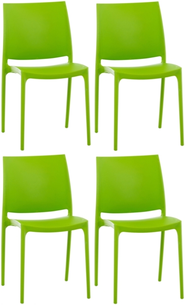 CLP 4er Set Stapelstühle Maya bis zu 130 kg belastbar,grün