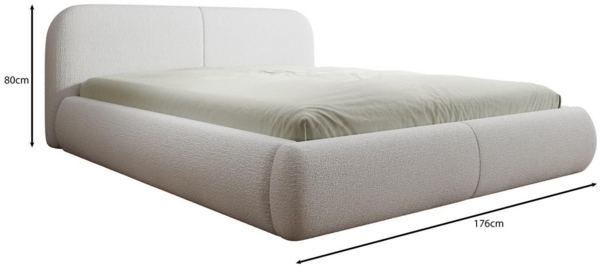 Compleo Polsterbett Doppelbett mit dicker Schaumstoffpolsterung, Premium Bett, Bouclé Bett, Elegant design fürs Schlafzimmer Bild 3