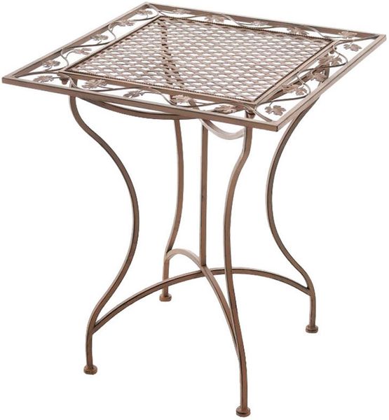 CLP Gartentisch Asina quadratisch 60x60 cm Beistelltisch im Jugendstil,antik braun