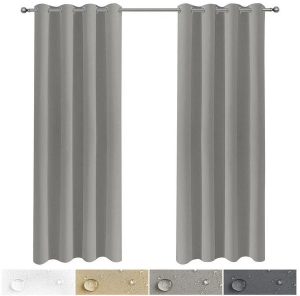 BTTO V&G Outdoorvorhang TerrasseVorhang AußenGardine Wasserdicht Outdoor Gardinen ÖsenVorhänge (2 St), Kabelloses Panel