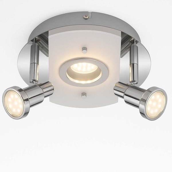 LED Deckenlampe, Rondell, Chrom, verstellbar, 20 cm