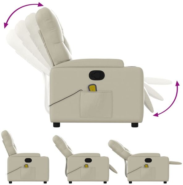 vidaXL Massagesessel Creme Kunstleder 372511 Bild 5