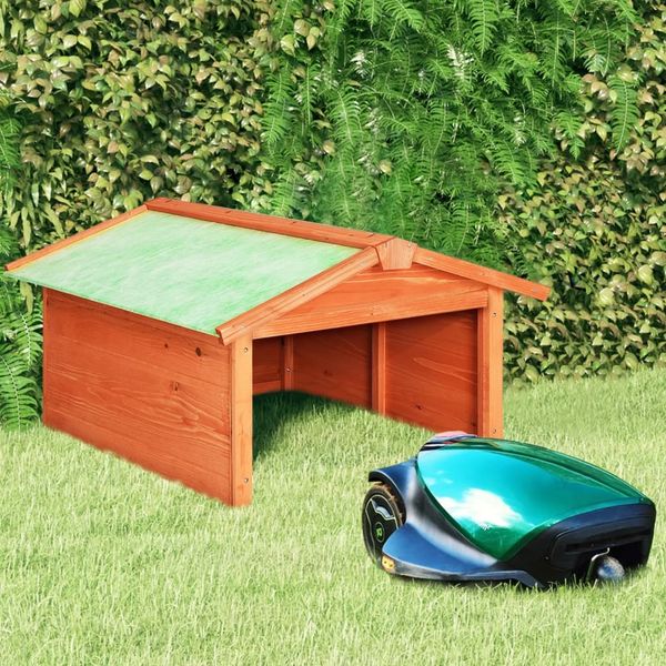vidaXL Mähroboter Garage, Tannenholz, 72 x 87 x 50 cm, Natur / Grün