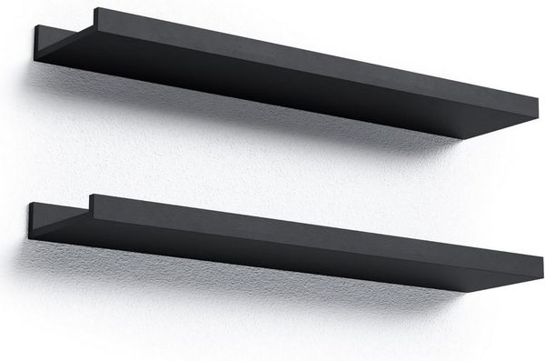 Agger Wandregal 2er Set Bilderleiste, 40 cm Schweberegal Holz