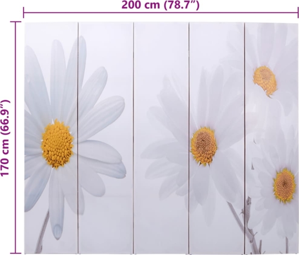 vidaXL Raumteiler klappbar 200 x 170 cm Blume 240479 Bild 6