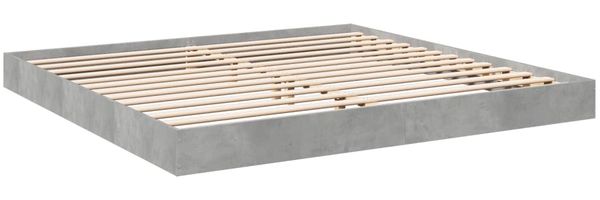 vidaXL Bettgestell Betongrau 180x200 cm Holzwerkstoff 842003 Bild 3