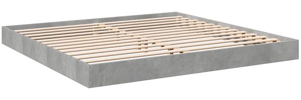 vidaXL Bettgestell Betongrau 180x200 cm Holzwerkstoff 842003 Bild 6