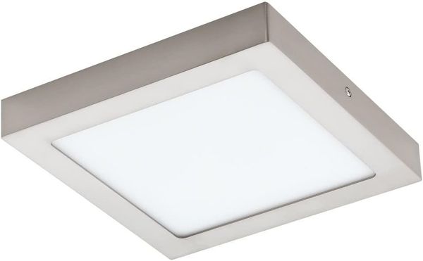 Eglo 96679 Smart Light Aufbauleuchte FUEVA-C nickel-matt weiß 22,5x22,5 cm dimmbar 2700-6500K mit Connect Funktion