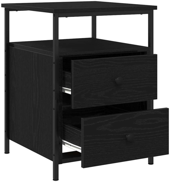 vidaXL Nachttisch 2 pcs Schwarz Eichen-Optik 34 x 35,5 x 50 cm 862922